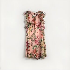 Tommy Hilfiger Womens Pink Floral Dress Size 4 Sleeveless Lined Mid Length Boho